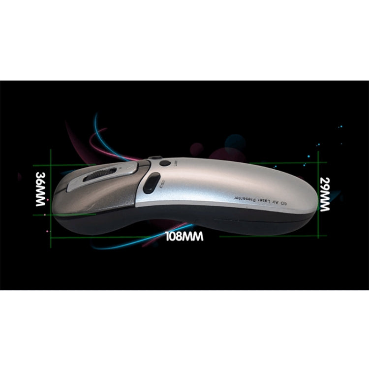 Apresentador Caneta Laser PR-05 com Giroscópio 6D 2.4G Sem Fios, Fly Air Mouse para PC / Portátil, Ensino, Conferência e Discurso