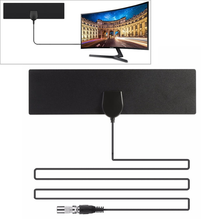 Antena de TV Digital HDTV Amplificada de Alta Ganho 28dBi com Alcance de 25 Milhas para Interior e Exterior com Cabo Coaxial de 3,7m e Adaptador IEC, 25 Milhas 28dBi