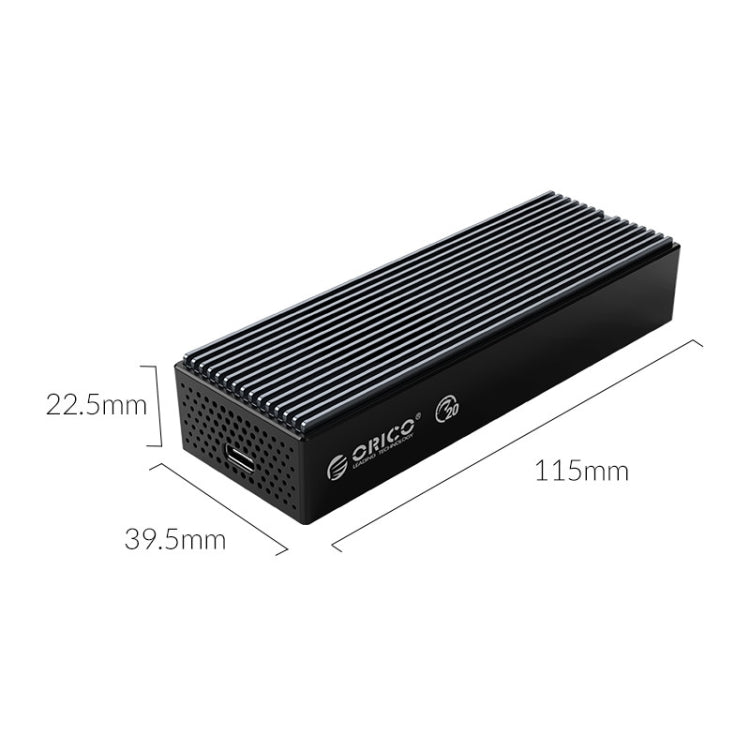 Caixa para SSD M.2 NVMe USB3.2 20Gbps ORICO M2PVC3-G20-GY-BP, M2PVC3-G20-GY-BP