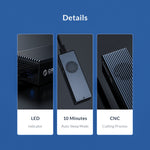 Caixa para SSD M.2 NVMe USB3.2 20Gbps ORICO M2PVC3-G20-GY-BP, M2PVC3-G20-GY-BP