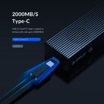 Caixa para SSD M.2 NVMe USB3.2 20Gbps ORICO M2PVC3-G20-GY-BP, M2PVC3-G20-GY-BP