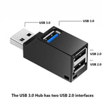 HUB Portátil Mini com 2 x USB 2.0 + 1 x USB 3.0 com Cordão, USB 3.0