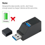 HUB Portátil Mini com 2 x USB 2.0 + 1 x USB 3.0 com Cordão, USB 3.0