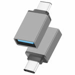 Adaptador de dados/carregador USB-C / Type-C 3.1 macho para USB 3.0 fêmea em liga de alumínio