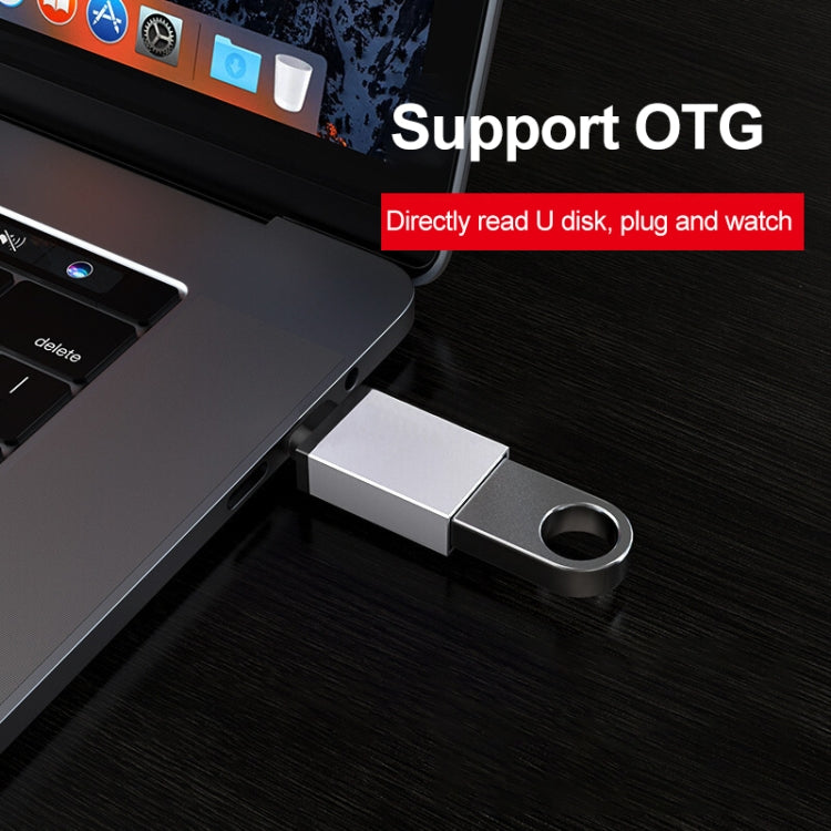 Adaptador de dados/carregador USB-C / Type-C 3.1 macho para USB 3.0 fêmea em liga de alumínio