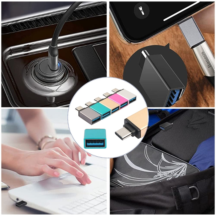 Adaptador de dados/carregador USB-C / Type-C 3.1 macho para USB 3.0 fêmea em liga de alumínio
