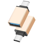 Adaptador de dados/carregador USB-C / Type-C 3.1 macho para USB 3.0 fêmea em liga de alumínio