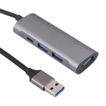 Estação de Acoplamento HUB U-811 4 em 1 USB 3.0 para 3 USB 3.0 + USB-C / Tipo-C, U-811