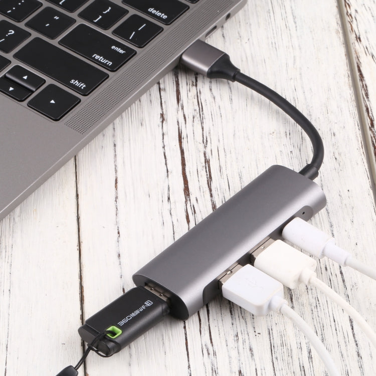Estação de Acoplamento HUB U-811 4 em 1 USB 3.0 para 3 USB 3.0 + USB-C / Tipo-C, U-811