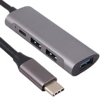 Estação de Acoplamento HUB T-811 4 em 1 USB-C / Tipo-C para 3 USB 3.0 + USB-C / Tipo-C, T-811