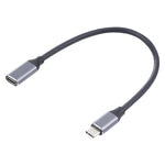 Cabo adaptador USB-C / Tipo-C macho para USB-C / Tipo-C fêmea, comprimento do cabo: 25cm, 25cm