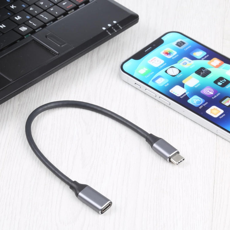 Cabo adaptador USB-C / Tipo-C macho para USB-C / Tipo-C fêmea, comprimento do cabo: 25cm, 25cm