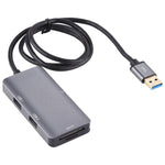 Leitor de cartões multifunções 5 em 1 USB 3.0 duplo + CF + TF + SD, 5 em 1 USB 3.0