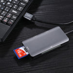Leitor de cartões multifunções 5 em 1 USB 3.0 duplo + CF + TF + SD, 5 em 1 USB 3.0
