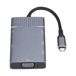 Estação de ancoragem multifunções USB-C 7 em 1 USB 3.0 duplo + TF/SD + HDMI/VGA + jack 3,5mm + Tipo-C / USB-C, 2xUSB3.0+TF/SD+HDMI/VGA+3.5mm