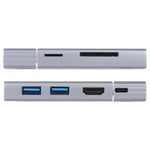 Estação de ancoragem multifunções USB-C 7 em 1 USB 3.0 duplo + TF/SD + HDMI/VGA + jack 3,5mm + Tipo-C / USB-C, 2xUSB3.0+TF/SD+HDMI/VGA+3.5mm