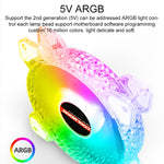 Ventoinha de Arrefecimento COOLMOON RGB 120mm PWM 6PIN S1 ARGB, CM-S1