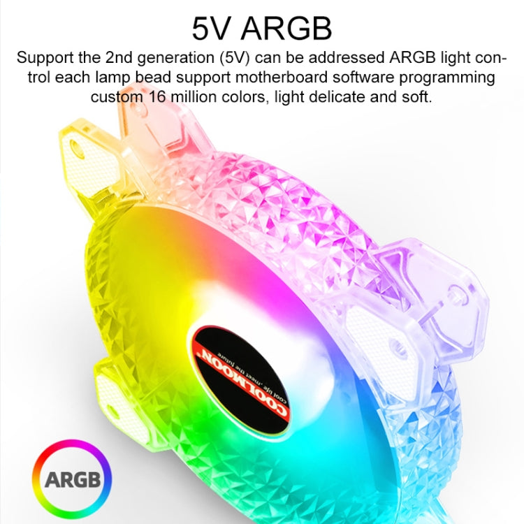 Ventoinha de Arrefecimento COOLMOON RGB 120mm PWM 6PIN S1 ARGB, CM-S1