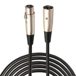 Cabo Blindado de Microfone XLR Macho 3 Pinos para XLR Fêmea, Comprimento: 5m