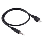 Cabo áudio AUX 3,5mm macho para Micro USB macho, comprimento: cerca de 40cm, Micro USB 40cm