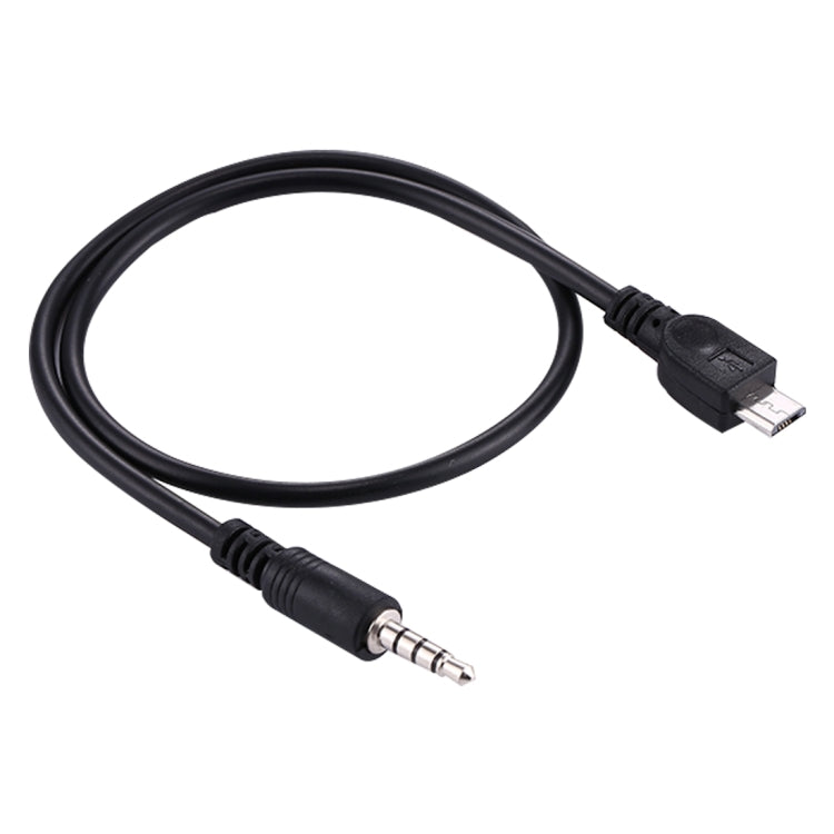 Cabo áudio AUX 3,5mm macho para Micro USB macho, comprimento: cerca de 40cm, Micro USB 40cm