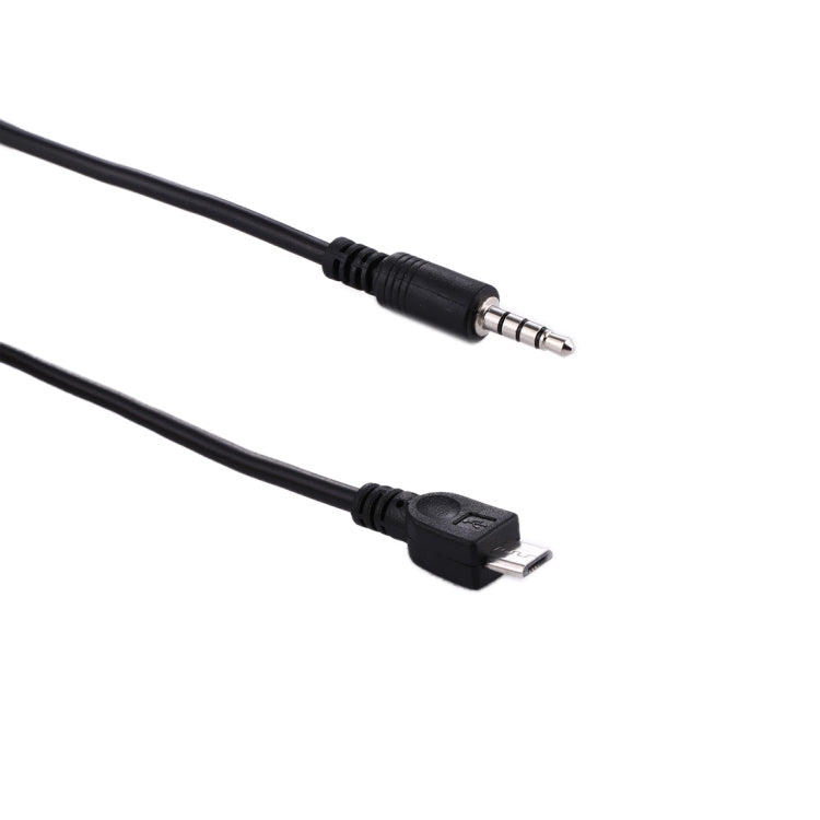 Cabo áudio AUX 3,5mm macho para Micro USB macho, comprimento: cerca de 40cm, Micro USB 40cm