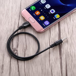 Cabo áudio AUX 3,5mm macho para Micro USB macho, comprimento: cerca de 40cm, Micro USB 40cm