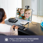 HXSJ S4 Webcam de Vídeo HD 1080P Ajustável 180 Graus com Foco Manual para PC com Microfone