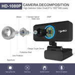 HXSJ S4 Webcam de Vídeo HD 1080P Ajustável 180 Graus com Foco Manual para PC com Microfone