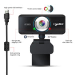 HXSJ S4 Webcam de Vídeo HD 1080P Ajustável 180 Graus com Foco Manual para PC com Microfone