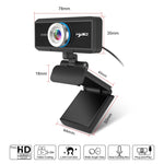 HXSJ S4 Webcam de Vídeo HD 1080P Ajustável 180 Graus com Foco Manual para PC com Microfone