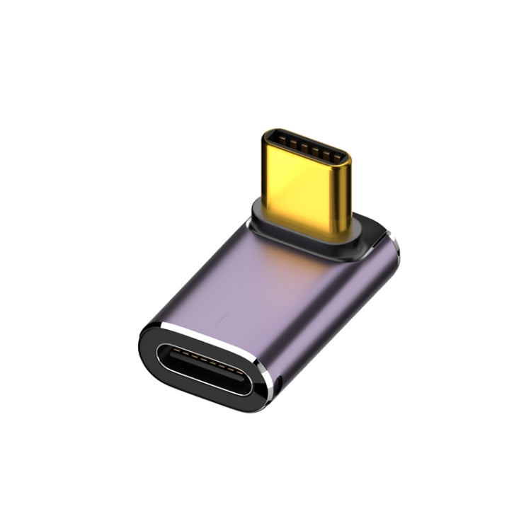 Adaptador vertical USB-C/Type-C fêmea para USB-C/Type-C macho 240W 40Gbps com luz, adaptador de ângulo vertical