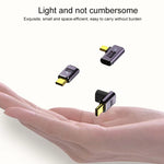 Adaptador vertical USB-C/Type-C fêmea para USB-C/Type-C macho 240W 40Gbps com luz, adaptador de ângulo vertical