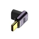 Adaptador de dobra para cima e para baixo USB-C/Tipo-C fêmea para USB-C/Tipo-C macho 240W 40Gbps com luz, adaptador de dobra para cima e para baixo