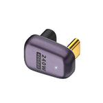 Adaptador USB-C/Tipo-C Fêmea para USB-C/Tipo-C Macho 240W 40Gbps Tipo U com Luz, Adaptador Tipo U
