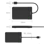 Caixa para Disco Rígido SATA 2,5 polegadas USB 3.0 UNITEK, Comprimento: 30cm, Interface SATA USB 3.0, Comprimento: 30cm