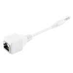 Adaptador de Rede Ethernet LAN CAT5 Soquete RJ45 para Plugue Macho 3,5mm 4 Pólos, Comprimento Total: cerca de 13cm