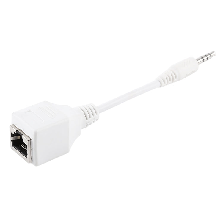 Adaptador de Rede Ethernet LAN CAT5 Soquete RJ45 para Plugue Macho 3,5mm 4 Pólos, Comprimento Total: cerca de 13cm