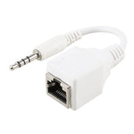 Adaptador de Rede Ethernet LAN CAT5 Soquete RJ45 para Plugue Macho 3,5mm 4 Pólos, Comprimento Total: cerca de 13cm