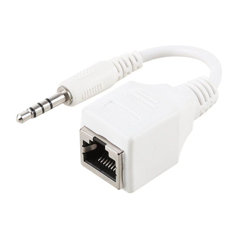 Adaptador de Rede Ethernet LAN CAT5 Soquete RJ45 para Plugue Macho 3,5mm 4 Pólos, Comprimento Total: cerca de 13cm