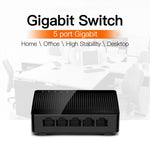Comutador de Rede Gigabit Rápido Tenda SG105 Mini 5 Portas 1000Mbps LAN HUB, Tenda SG105 5 Portas Preto
