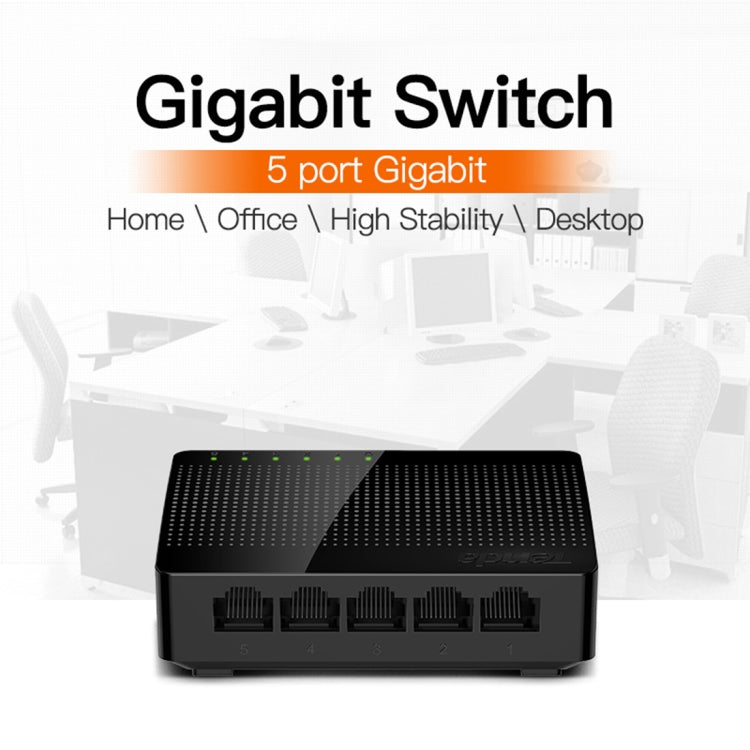 Comutador de Rede Gigabit Rápido Tenda SG105 Mini 5 Portas 1000Mbps LAN HUB, Tenda SG105 5 Portas Preto
