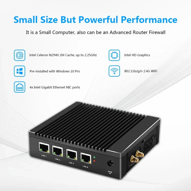 Mini PC K660G4 com Windows e Linux, Processador Intel Celeron N2840 Quad-Core 2M Cache, 1.83GHz, até 2.25GHz, 2GB RAM + 32GB SSD, 2GB+32GB