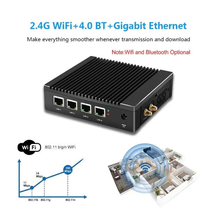 Mini PC K660G4 com Windows e Linux, Processador Intel Celeron N2840 Quad-Core 2M Cache, 1.83GHz, até 2.25GHz, 2GB RAM + 32GB SSD, 2GB+32GB