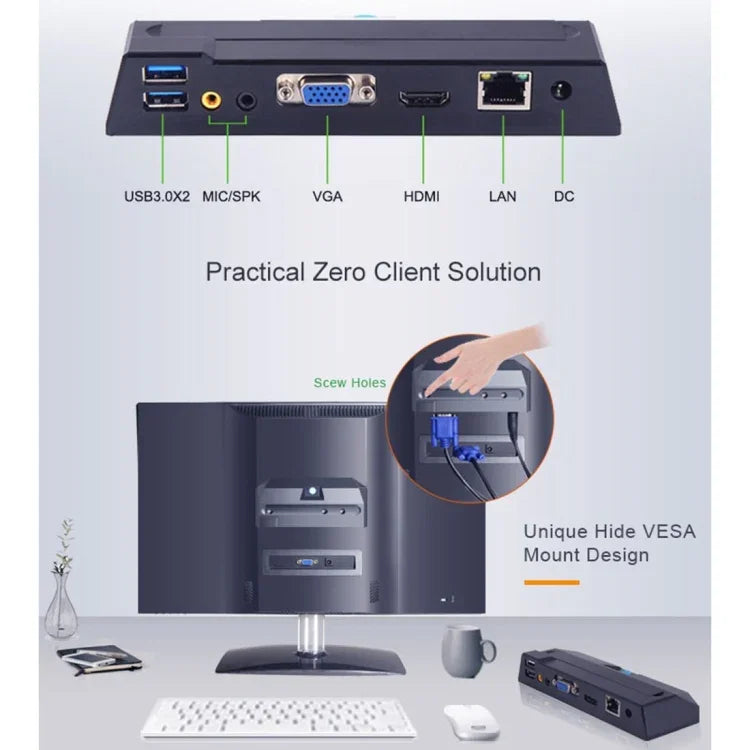 Mini PC R1 com sistema Windows, Quad Core Cortex 2,0GHz, RAM: 1GB, ROM: 8GB