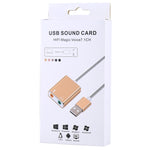 Placa de Som Virtual USB Externa com Caixa em Liga de Alumínio e 7.1 Canais com Cabo de 13cm para PC e Portátil, USB