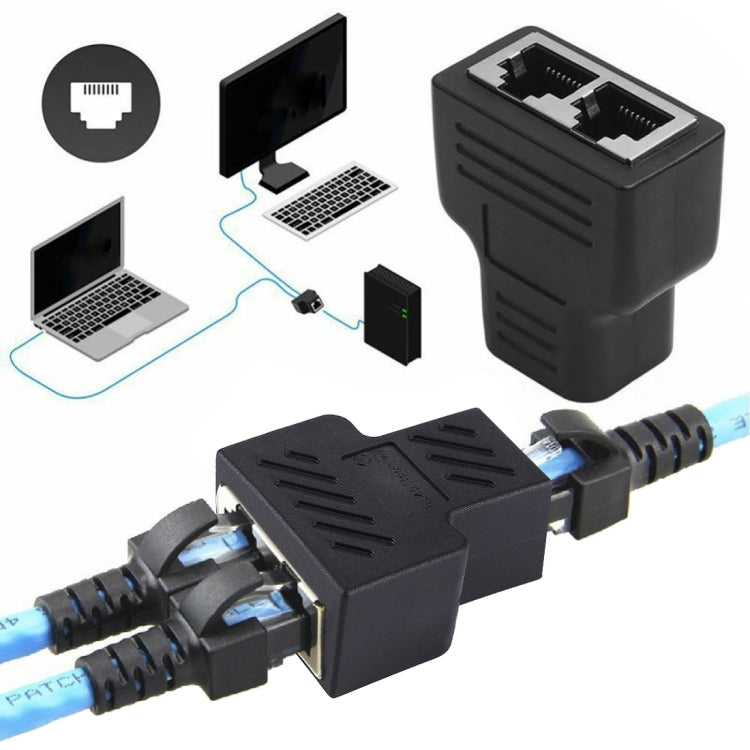 Conector de Rede Crystal Direto Cabo Principal Terminal Fêmea para Extensão de Interface RJ45 Tripla, 3 Portas