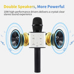Microfone Condensador Sem Fios Bluetooth SDRD SD-08 com Duplos Altifalantes para KTV Karaoke de Alta Qualidade de Som