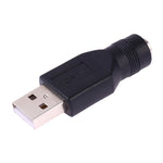 Adaptador Conector USB Macho para Plug Fêmea 5.5 x 2.1mm, USB Macho para 5.5 x 2.1mm