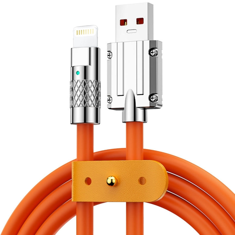 Cabo de Dados de Carregamento Rápido de Silicone Mech Series 6A 120W USB para 8 Pinos com Plugue Metálico, Comprimento: 1,2m, 1,2m 8 Pinos
